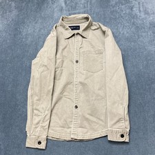 Abercrombie Fitch Shirt Mens Small Tan Stretch Regular Chest Pocket Button Up