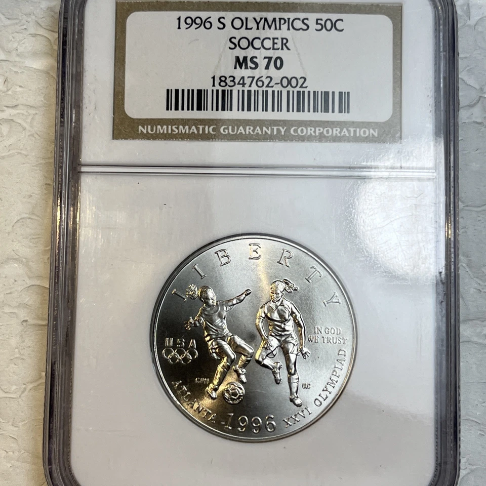 1996 -S Atlanta Olympics Soccer Half Dollar NGC MS70 Coin Only 52,836 Minted - Image 3 of 4