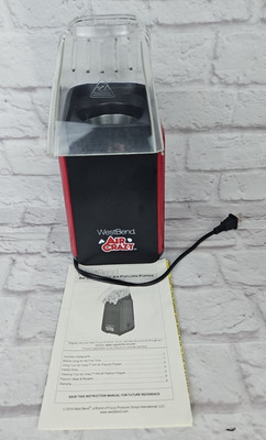 WestBend 4 Qt Air Crazy Hot Air Popcorn Machine w/ Instructions Red Black Color
