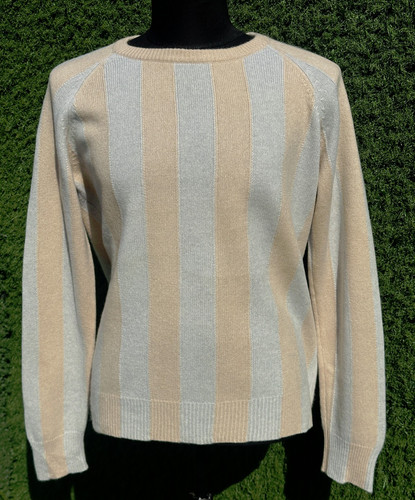 Bottega Veneta, Bottega Veneta Cashmere Stripe Raglan Sweater Relaxed Fit IT 42 Italy