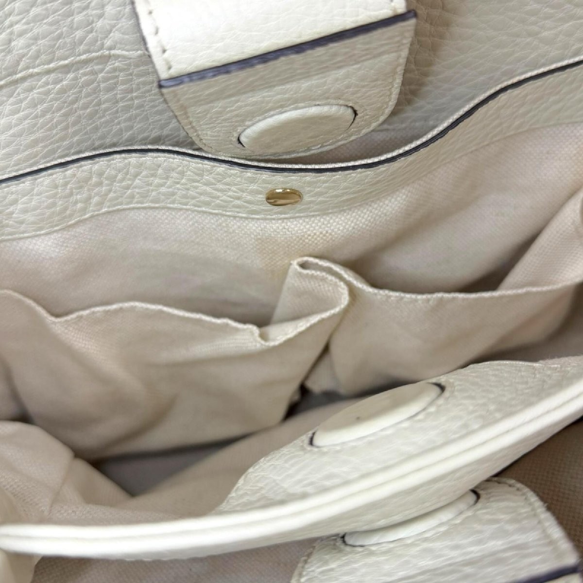 Gucci Bamboo Shoulder Bag Leather 336032 White Women s GUCCI Used From Japan thumbnail 8