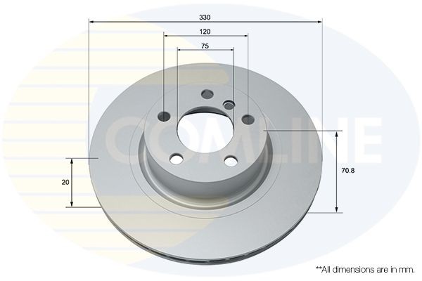 Brake Disc Rear Internally Vented Coated Fits BMW X3 X4 COMLINE ADC1780V