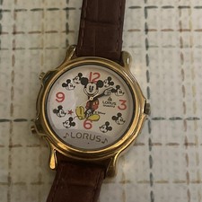 Vintage Lorus Mickey Mouse Musical Watch Plays Two Tunes - Works, needs battery