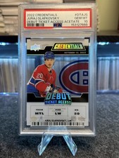 2022 UD Credentials Juraj Slafkovsky PSA 10 Rookie Debut Acetate /249