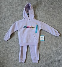 Champion Girl's Fleece Hoodie & Joggers 2-Piece Set, Pastel LILAC Size 4T NWT