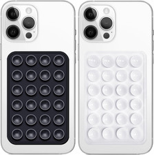 2 Pack Silicone Suction Phone Case Mount, Non Slip Sticky Grip for Cellphone, Si