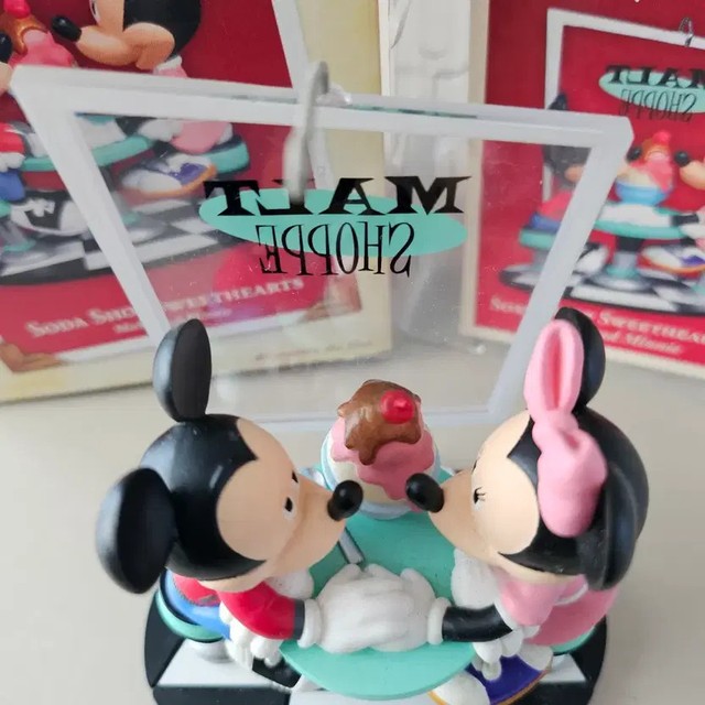 Disney Mickey Minnie Soda Shop Sweetheart Ornament Collectible