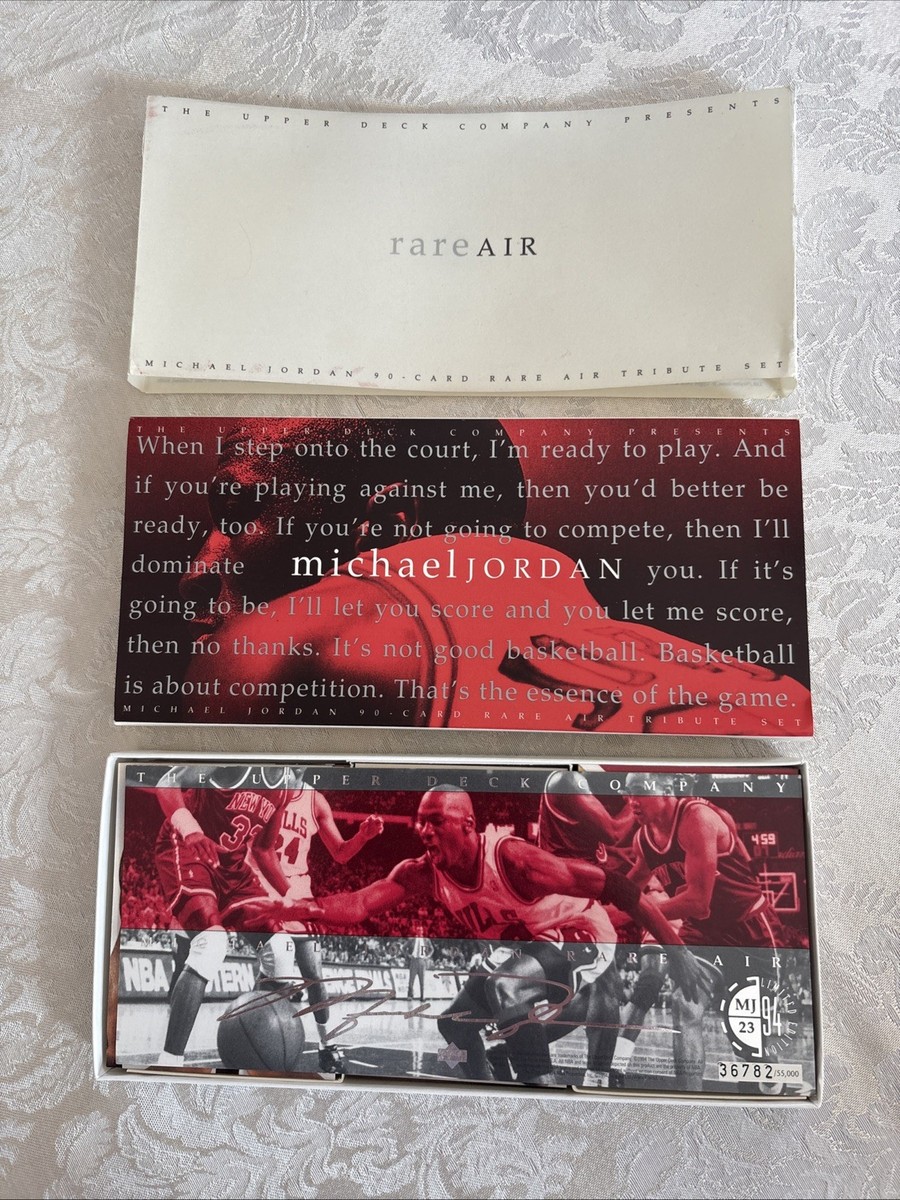 1994 UPPER DECK "MICHAEL JORDAN - RARE AIR" COMPLETE 90 CARDS BOXED SET  #/55000