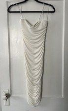 Windsor Women’s White Stretch Ruched Spaghetti Strap Dress New with Tags
