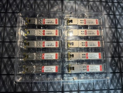FS SFP-GB-GE-T 1000BASE-T RJ45 SFP FIBER OPTIC TRANSCEIVER MODULE 100m 10-Pack