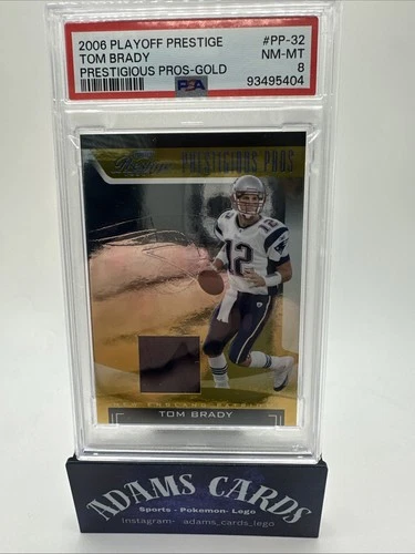 TOM BRADY 2006 PLAYOFF PRESTIGE PRESTIGIOUS PROS GOLD  /25 PATRIOTS #PP-32 PSA 8