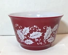 Vintage HAZEL ATLAS CHRISTMAS Holiday Serving Punch BOWL Holly Cranberry Glass