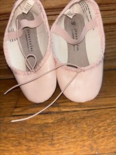 FREESTYLE Pink Ballet Slippers Child's 10 M Leather Sole NWOB