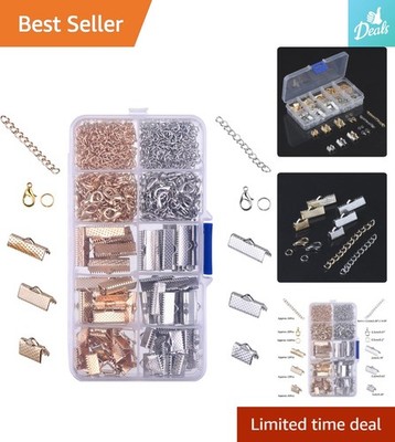 370-Piece Jewelry Making Kit: Multi-Colored Ribbon Bracelet & Bookmark Supplies