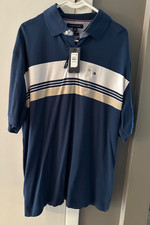 Tommy Hilfiger Men's Classic Fit THLUXE shirt golf size XL New w tags Blue White