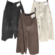UNIQLO :C Cotton Culottes Black Beige Brown Cropped Flared Women 485593 NWT