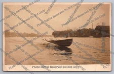 Antique RPPC Motor Speed Racing Boat Haverhill MA Action Real Photo Postcard 