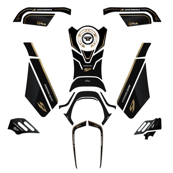 Kit Tank Full Aufkleber 3D Kompatibel Mit Yamaha Tracer 9 Gt+ 2023 Gold-image