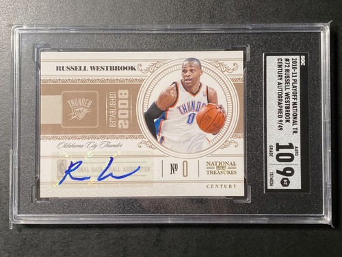 2010-11 National Treasures Russell Westbrook Century Auto /49 SGC 9 Thunder