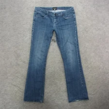 Vigoss Classic Jeans Womens 7/8 Blue Bootcut Stretch Denim Embellished Pockets