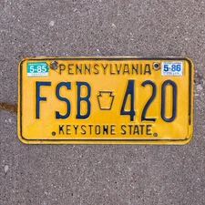 1977 1986 Pennsylvania License Plate Auto Tag Garage Decor Weed Smoking FSB 420