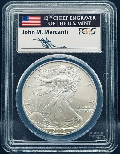 New Listing2005 1$ PCGS MS70 Mercanti Silver Eagle First Strike