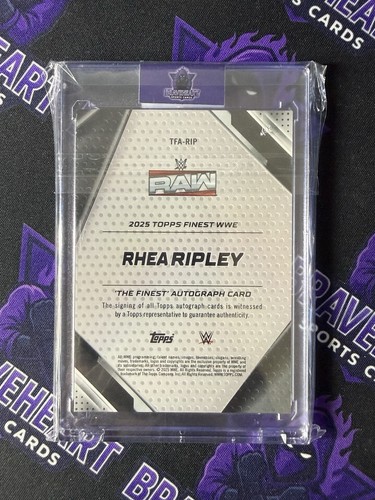 2025 Topps Finest WWE Rhea Ripley The Finest Autograph Blue Checkerboard #37/75 - Picture 2 of 2