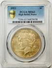 1921 P Peace Dollar PCGS MS-63 High Relief