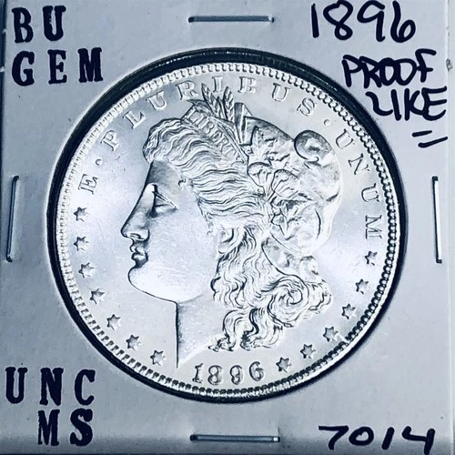 1896 BU GEM MORGAN SILVER DOLLAR UNC MS+++ U.S. MINT RARE COIN 7014