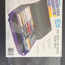 Voyager Color-Tex Cassette Carry Case/Wallet 30/48 Nylon Black/Purple 22330
