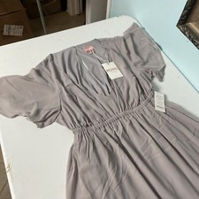 show me your mumu Dress Emily Empire 1X Dove Grey Chiffon Bridesmaids Women 