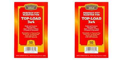 500 Cardboard Gold Perfect Fit Sleeves For Top-Load 3x4 From 140-190 Pt Bag