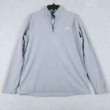 The North Face Sweatshirt Women Size Large L Mid Grey Tka Glacier Fleece 1/4 Zip