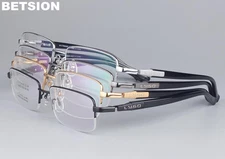 100% Pure Titanium Eyeglass Frames Half Rimless Glasses Spectacles Eyewear 9