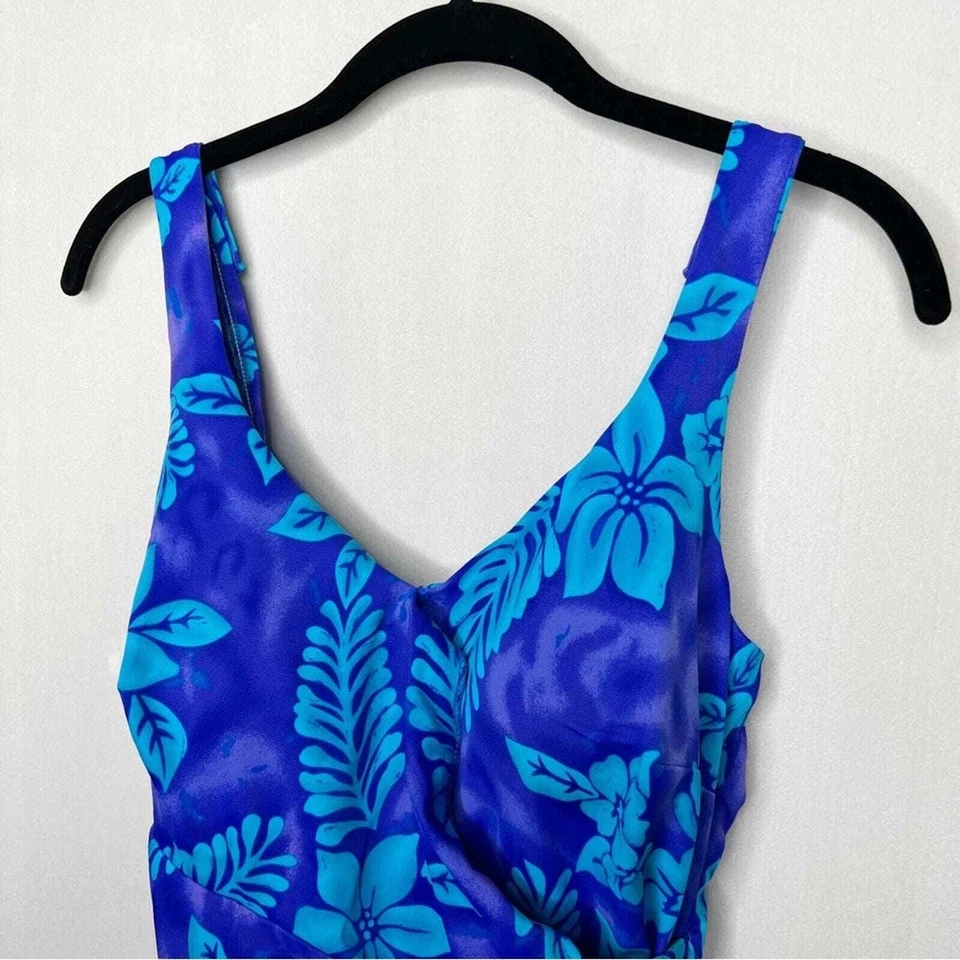 Maxine of Hollywood Talla 16 Vintage Azul Floral Una Pieza Vestido de Baño Mujer’s Foto 3 de 4