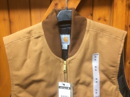 Carhartt Street Wear Duck Arctic Quilt Lined Vest/Waistcoat Khaki Brown  size XL