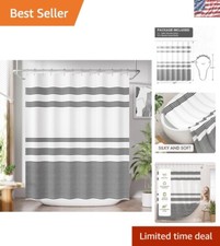 Modern Black and White Shower Curtain Set - Durable  Machine Washable 72x84