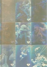 Superman Holo Series 1996 Fleer Parallel Gold Card & HoloAction Set 50 + 4 DC