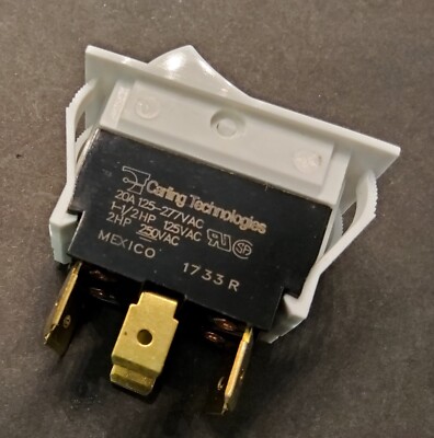 CARLING TOGL721-6S-WH-NWH (2 PACK)  ROCKER SWITCH DPDT 20A(AC) 125V SNAP IN 