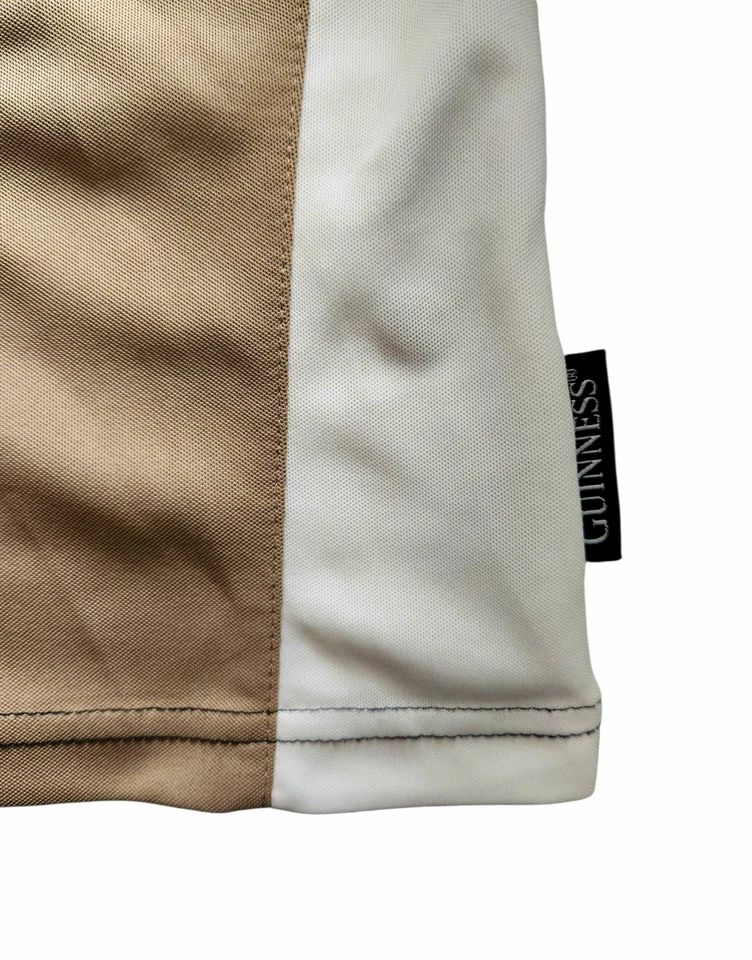 Camisa polo masculina Guinness golfe XL ajuste descontraído preta bege branca Irlanda cerveja harpa - Imagem 4 de 4