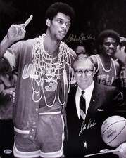 John Wooden & Kareem Abdul-Jabbar Signed 1969 UCLA Bruins 16x20 Photo BAS COA