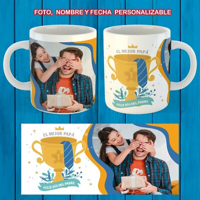 TAZA PERSONALIZADA DIA DEL PADRE COPA MEJOR PAPA CON FOTO