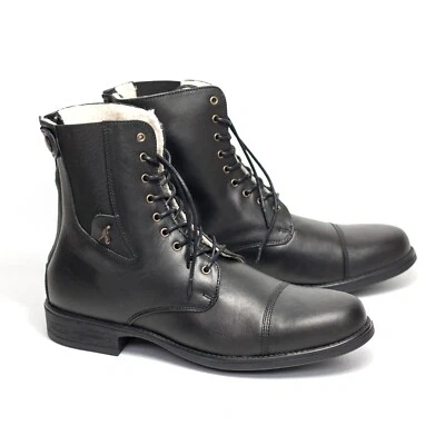 Hobo Winter Reitstiefelette Alexa Icy Leder Fleece Stallschuh Reitschuh schwarz