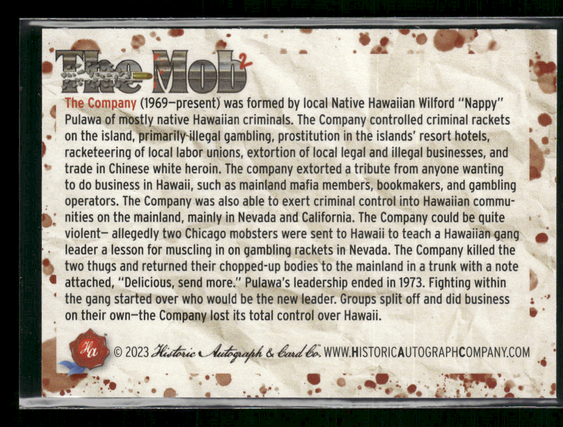 ●SOP MAFIA  Super rare 2023 Historic Autograph's Mob 2 Card #173 The Company