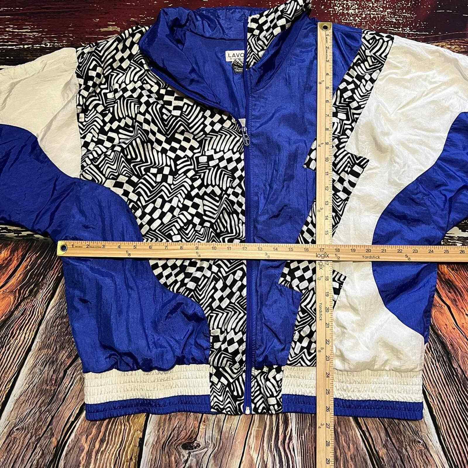 Vintage Funky Geometric Retro Patterned Windbreak… - image 3