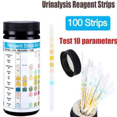 New 100Pcs URS-10T Reagent Urinalysis Strips 10 Parameters Simply Dip And Read
