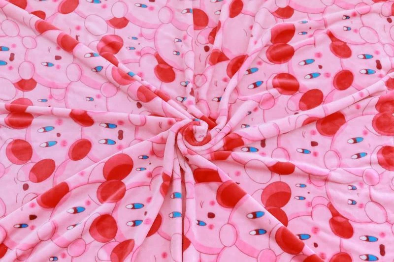 Kirby Cartoon Red Soft Blanket Bedding Set with Pillowcase and Quilt Throw