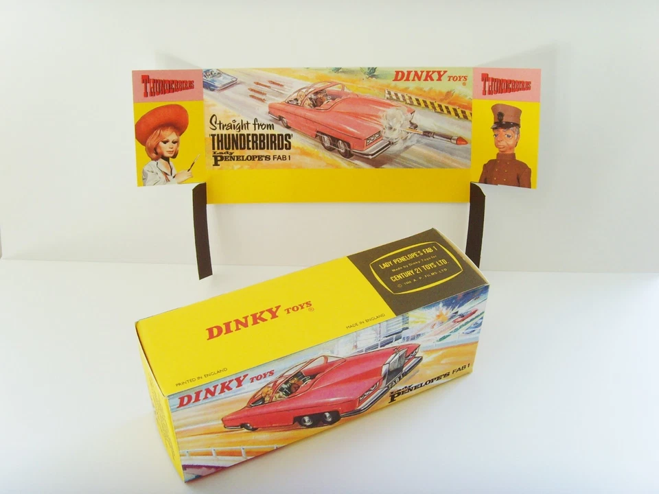 DINKY TOYS No.100 - LADY PENELOPES FAB 1. Custom repro box and display back ONLY - Image 4 of 4