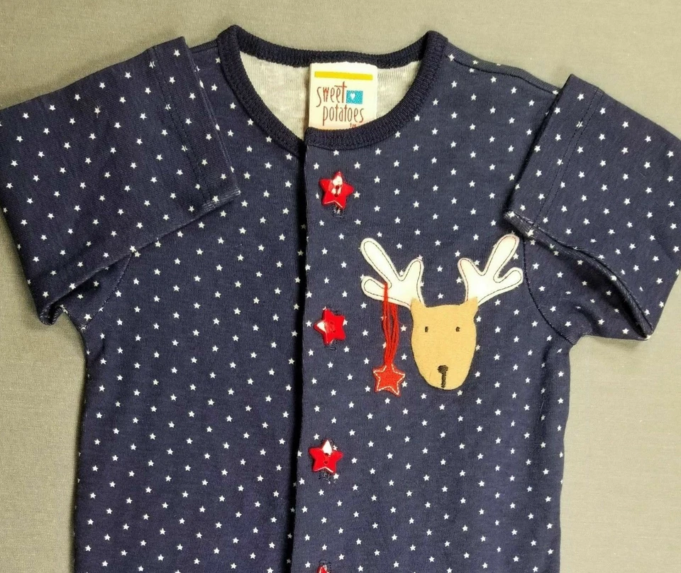 Ropa para bebé niña batatas 6 meses azul reno patas conjunto Foto 2 de 3