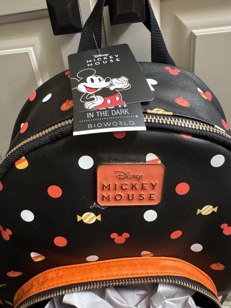 BioWorld Disney Mickey Mouse Pumpkin Glow in The Dark Backpack NWT Disney Bioworld Backpack Mickey Pumpkin HALLOWEEN Glow  main image 3